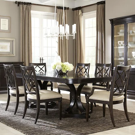 7-Piece Double Pedestal Table Set